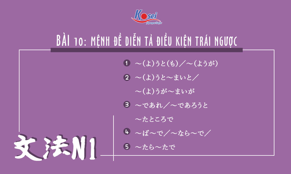 Học ngữ pháp tiếng Nhật N1 | Bài 10: Mệnh đề diễn tả điều kiện trái ngược